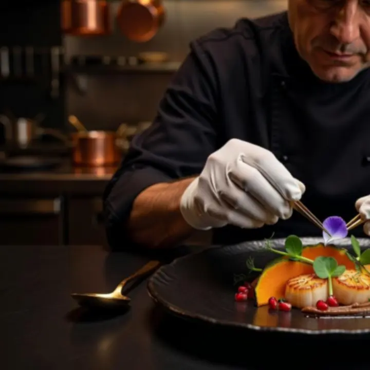 Degustační menu šéfkuchaře servírované v luxusním večerním prostředí